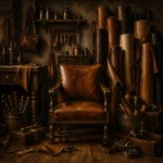 Leather Constellation Leather Chair Brown Home Office Wall Art