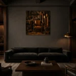 Premium Wall Art Kare Html Edition – NM3-BRN-LC-S-005 shown in a warm modern interior