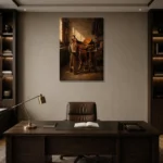 Premium Wall Art Dikey Html Edition – NM3-BRN-LC-V-001 displayed in a contemporary gallery-inspired room