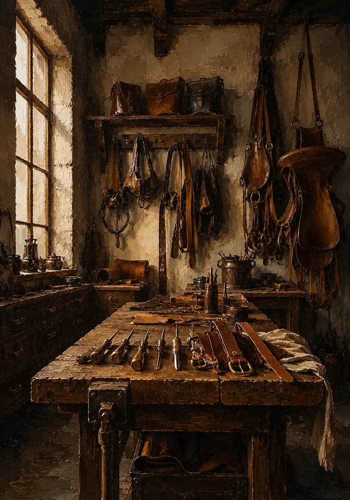 Leather Threshold Workbench Brown Living Room Wall Art