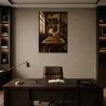 Premium Wall Art Dikey Html Edition – NM3-BRN-LC-V-002 displayed in a contemporary gallery-inspired room