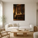 Premium Wall Art Dikey Html Edition – NM3-BRN-LC-V-004 styled in a refined neutral interior