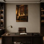 Premium Wall Art Dikey Html Edition – NM3-BRN-LC-V-004 displayed in a contemporary gallery-inspired room