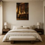Premium Wall Art Dikey Html Edition – NM3-BRN-LC-V-004 showcased in an elegant minimalist interior