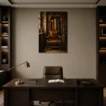 Premium Wall Art Dikey Html Edition – NM3-BRN-LC-V-005 displayed in a contemporary gallery-inspired room