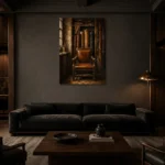 Premium Wall Art Dikey Html Edition – NM3-BRN-LC-V-005 shown in a warm modern interior