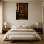 Premium Wall Art Dikey Html Edition – NM3-BRN-LC-V-005 showcased in an elegant minimalist interior