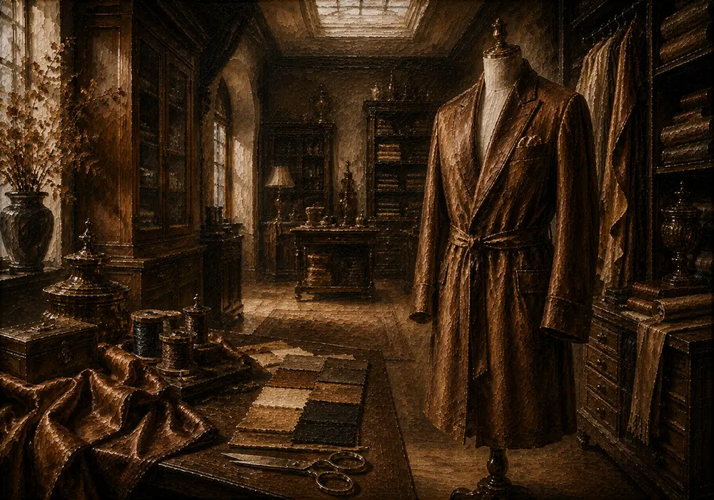 Tobacco Procession Tobacco-Brown Silk Coat Brown Bedroom Wall Art