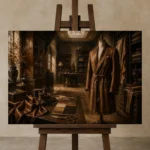 Premium Wall Art Yatay Html Edition – NM3-BRN-TS-H-001 displayed on a studio easel