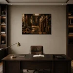 Premium Wall Art Yatay Html Edition – NM3-BRN-TS-H-001 displayed in a contemporary gallery-inspired room