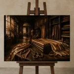 Premium Wall Art Yatay Html Edition – NM3-BRN-TS-H-002 displayed on a studio easel