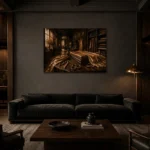 Premium Wall Art Yatay Html Edition – NM3-BRN-TS-H-002 shown in a warm modern interior