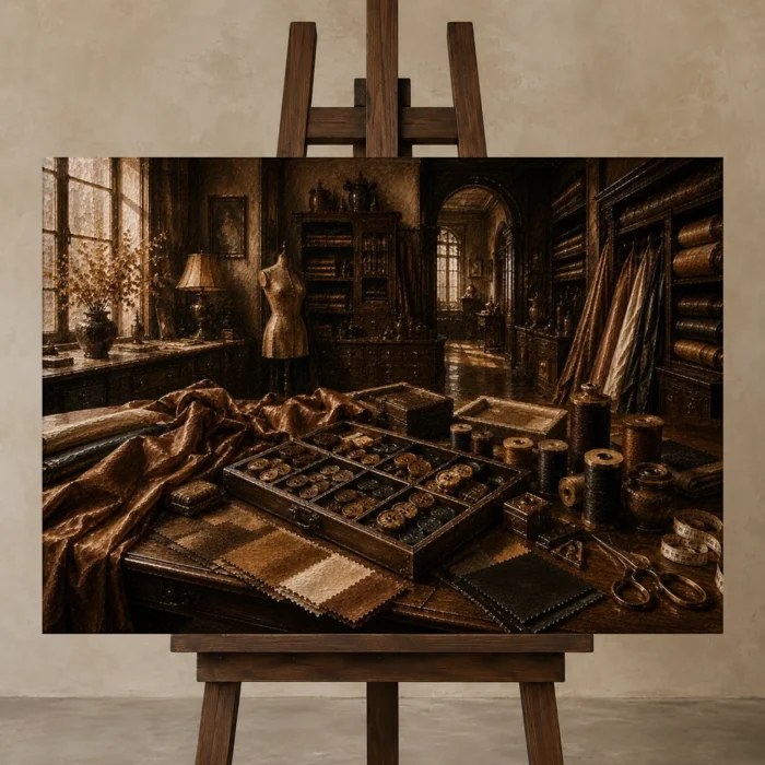 Premium Wall Art Yatay Html Edition – NM3-BRN-TS-H-003 displayed on a studio easel