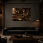 Premium Wall Art Yatay Html Edition – NM3-BRN-TS-H-003 shown in a warm modern interior