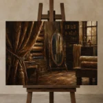 Premium Wall Art Yatay Html Edition – NM3-BRN-TS-H-004 displayed on a studio easel