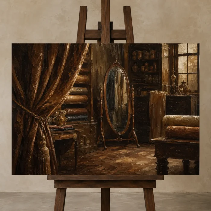Premium Wall Art Yatay Html Edition – NM3-BRN-TS-H-004 displayed on a studio easel