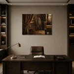 Premium Wall Art Yatay Html Edition – NM3-BRN-TS-H-004 displayed in a contemporary gallery-inspired room