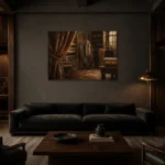 Premium Wall Art Yatay Html Edition – NM3-BRN-TS-H-004 shown in a warm modern interior
