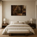 Premium Wall Art Yatay Html Edition – NM3-BRN-TS-H-004 showcased in an elegant minimalist interior