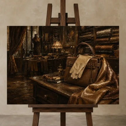 Premium Wall Art Yatay Html Edition – NM3-BRN-TS-H-005 displayed on a studio easel