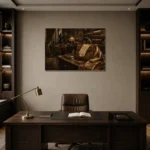 Premium Wall Art Yatay Html Edition – NM3-BRN-TS-H-005 displayed in a contemporary gallery-inspired room