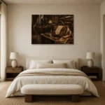 Premium Wall Art Yatay Html Edition – NM3-BRN-TS-H-005 showcased in an elegant minimalist interior