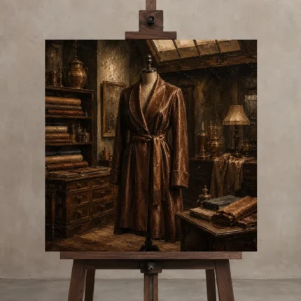 Premium Wall Art Kare Html Edition – NM3-BRN-TS-S-001 displayed on a studio easel