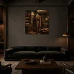 Premium Wall Art Kare Html Edition – NM3-BRN-TS-S-001 shown in a warm modern interior