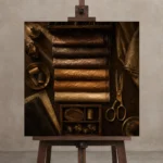 Premium Wall Art Kare Html Edition – NM3-BRN-TS-S-002 displayed on a studio easel