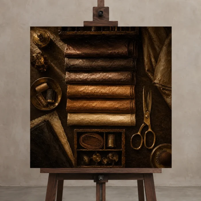 Premium Wall Art Kare Html Edition – NM3-BRN-TS-S-002 displayed on a studio easel