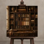 Premium Wall Art Kare Html Edition – NM3-BRN-TS-S-003 displayed on a studio easel