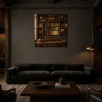 Premium Wall Art Kare Html Edition – NM3-BRN-TS-S-003 shown in a warm modern interior