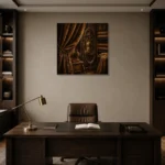Premium Wall Art Kare Html Edition – NM3-BRN-TS-S-004 displayed in a contemporary gallery-inspired room