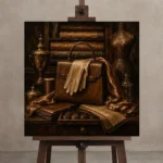 Premium Wall Art Kare Html Edition – NM3-BRN-TS-S-005 displayed on a studio easel