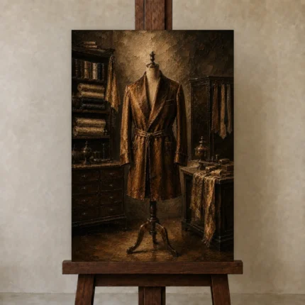 Premium Wall Art Dikey Html Edition – NM3-BRN-TS-V-001 displayed on a studio easel