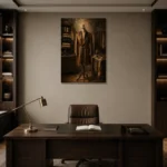 Premium Wall Art Dikey Html Edition – NM3-BRN-TS-V-001 displayed in a contemporary gallery-inspired room