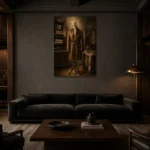 Premium Wall Art Dikey Html Edition – NM3-BRN-TS-V-001 shown in a warm modern interior