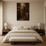 Premium Wall Art Dikey Html Edition – NM3-BRN-TS-V-001 showcased in an elegant minimalist interior
