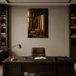 Premium Wall Art Dikey Html Edition – NM3-BRN-TS-V-002 displayed in a contemporary gallery-inspired room