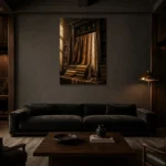 Premium Wall Art Dikey Html Edition – NM3-BRN-TS-V-002 shown in a warm modern interior