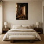 Premium Wall Art Dikey Html Edition – NM3-BRN-TS-V-002 showcased in an elegant minimalist interior
