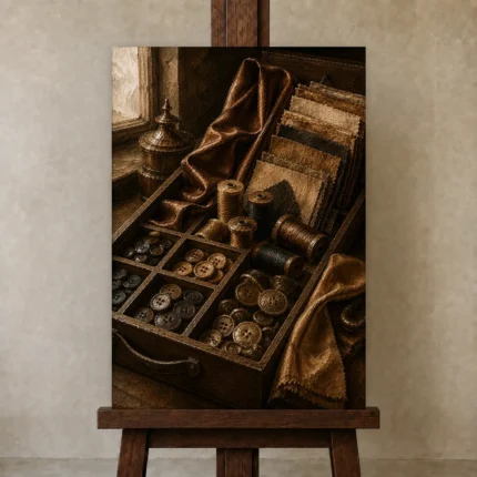 Premium Wall Art Dikey Html Edition – NM3-BRN-TS-V-003 displayed on a studio easel