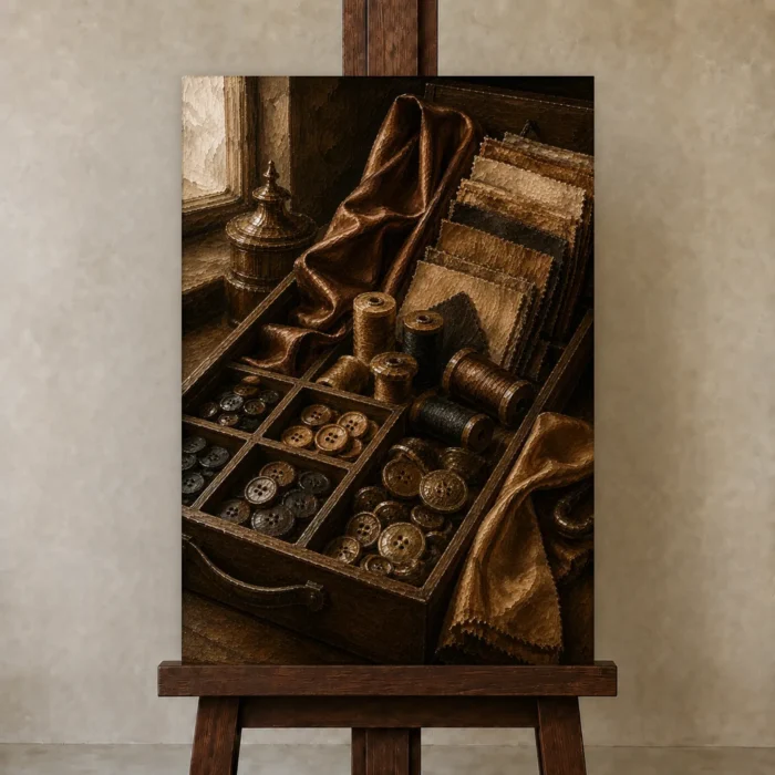 Premium Wall Art Dikey Html Edition – NM3-BRN-TS-V-003 displayed on a studio easel