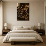 Premium Wall Art Dikey Html Edition – NM3-BRN-TS-V-003 showcased in an elegant minimalist interior
