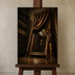 Premium Wall Art Dikey Html Edition – NM3-BRN-TS-V-004 displayed on a studio easel