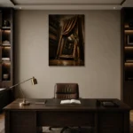 Premium Wall Art Dikey Html Edition – NM3-BRN-TS-V-004 displayed in a contemporary gallery-inspired room