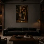 Premium Wall Art Dikey Html Edition – NM3-BRN-TS-V-004 shown in a warm modern interior