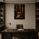 Premium Wall Art Dikey Html Edition – NM3-BRN-TS-V-005 displayed in a contemporary gallery-inspired room