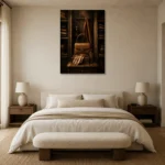 Premium Wall Art Dikey Html Edition – NM3-BRN-TS-V-005 showcased in an elegant minimalist interior