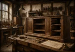 Walnut Procession Half-Finished Walnut Cabinet Brown Home Office Wall Art